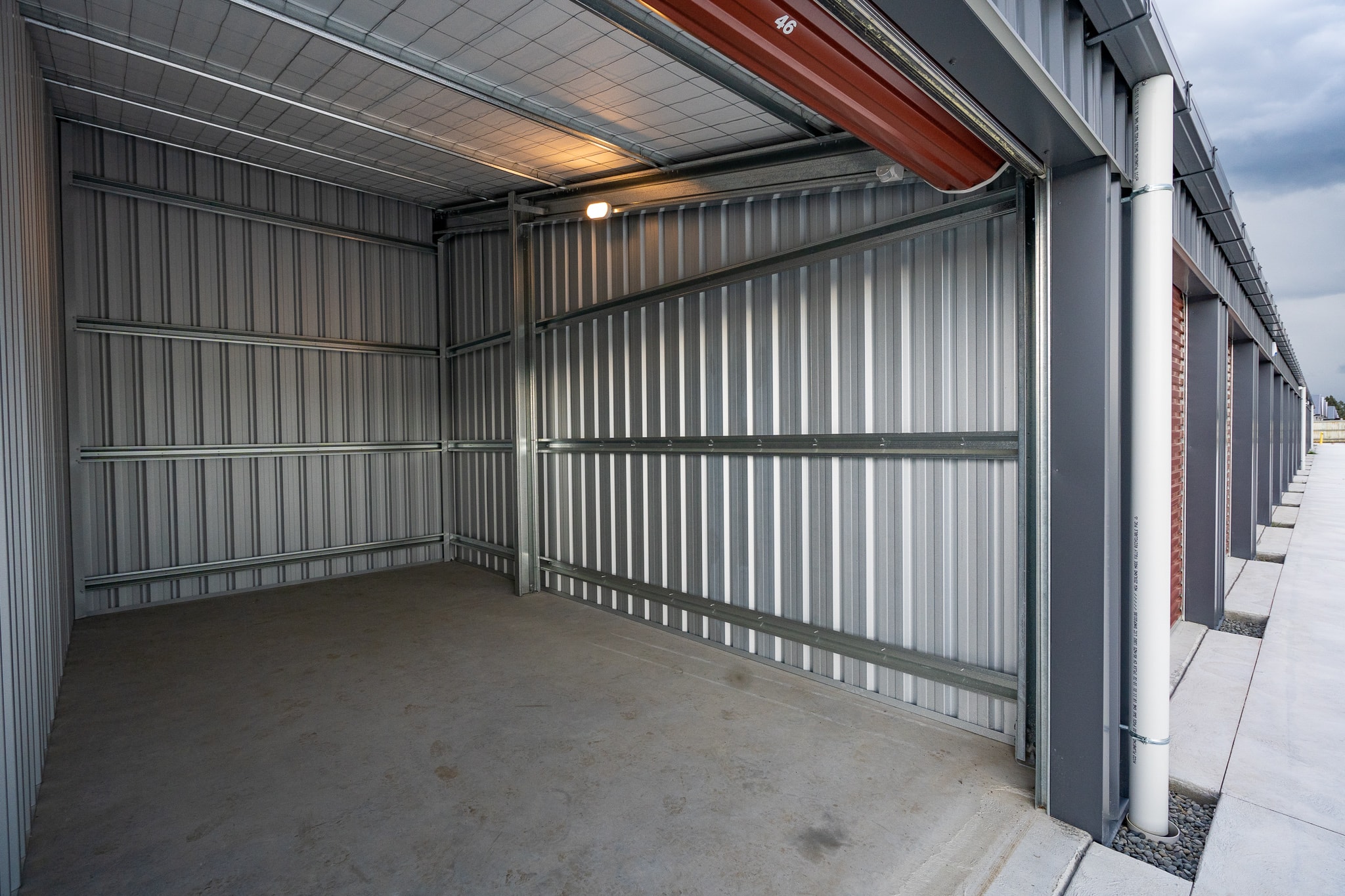 Secure swipe card protected large storage units in Rangiora